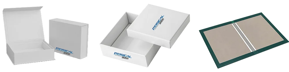 Rigid box samples made by our automatic rigid box forming machine